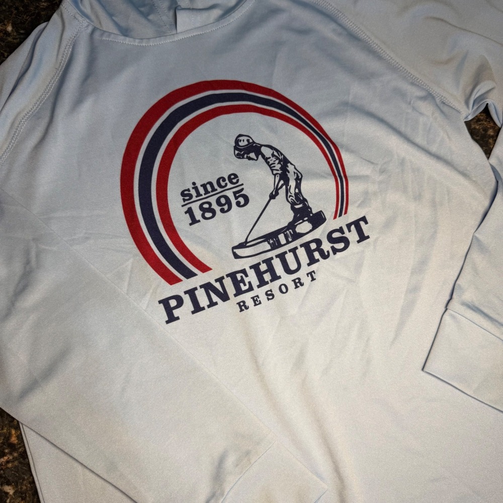 Garb Kids Pinehurst Resort Blue UPF 50+ Performance Hoodie Size Medium 7-8
